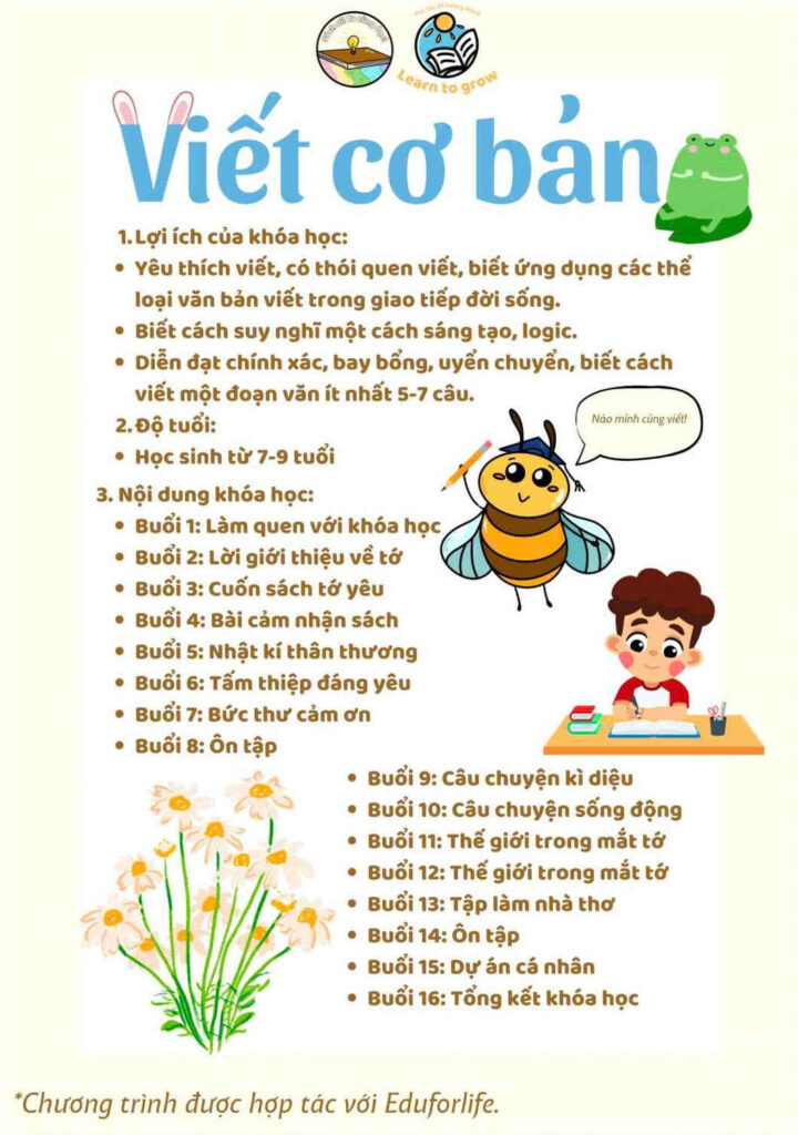 Nội dung chi tiết khóa học viết cơ bản
