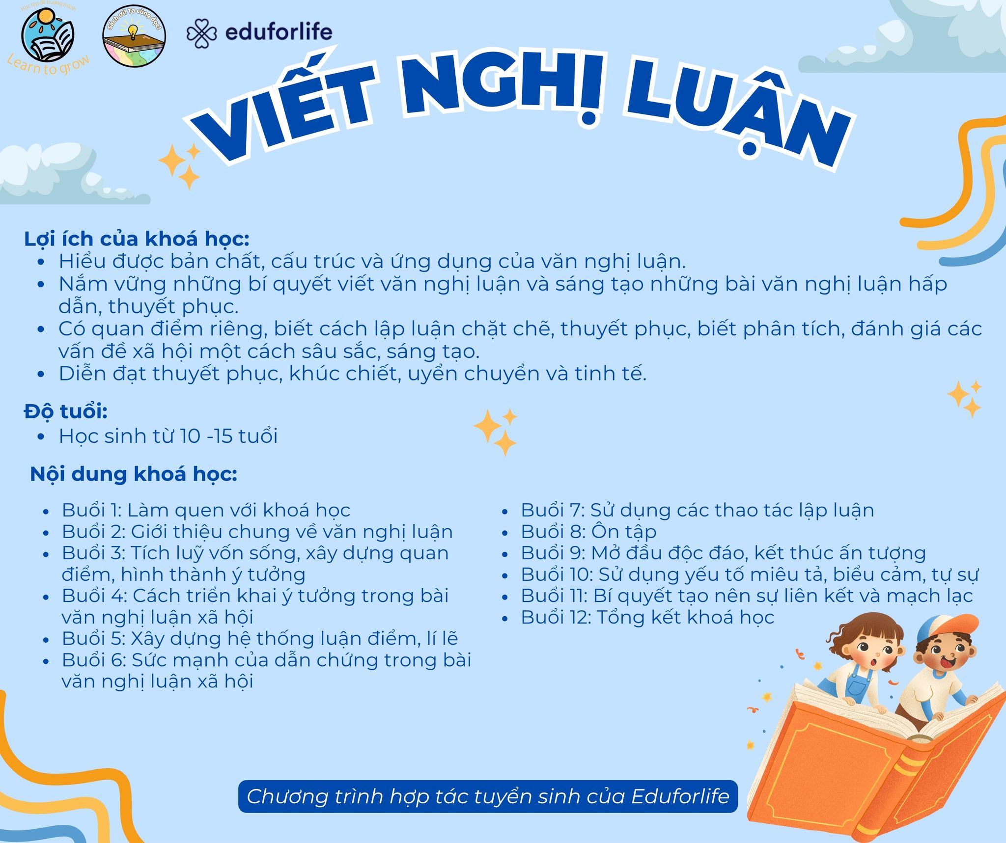 Nội dung khóa học viết nghị luận