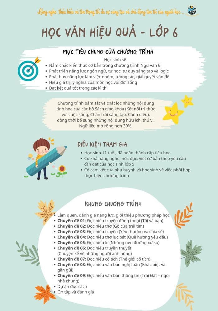 Học văn hiệu quả dành cho lớp 6